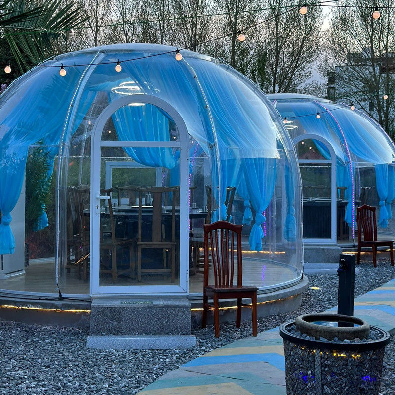Tentes à bulles extérieures avec fenêtre en aluminium et lumière LED