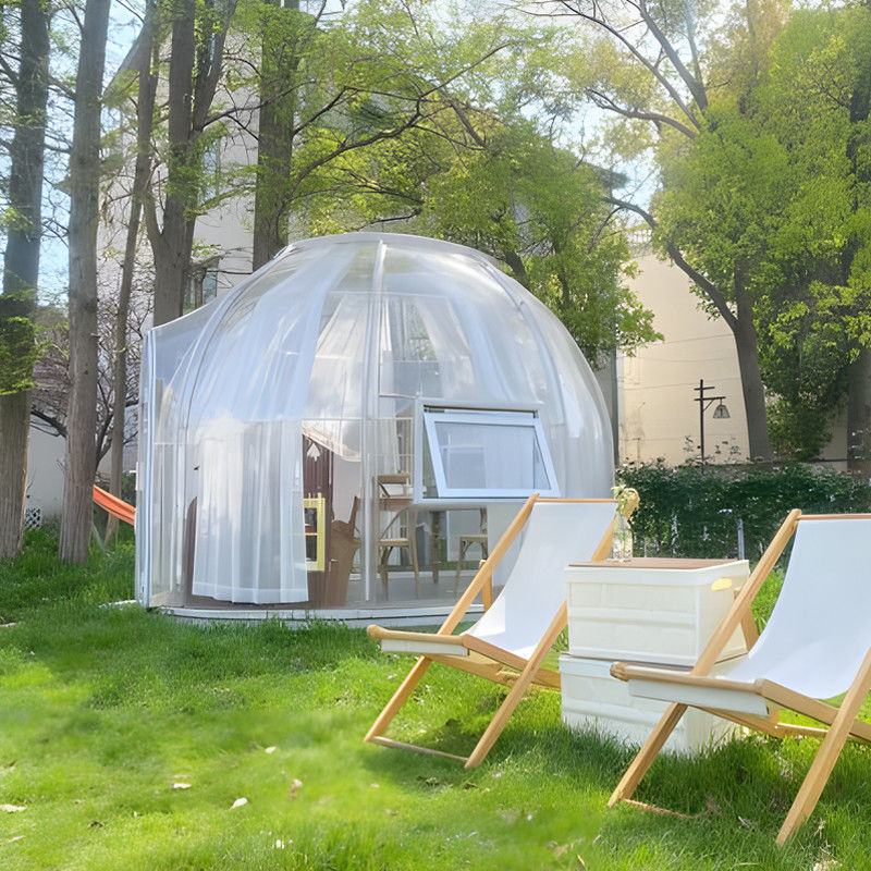Tentes à bulles extérieures avec fenêtre en aluminium et lumière LED