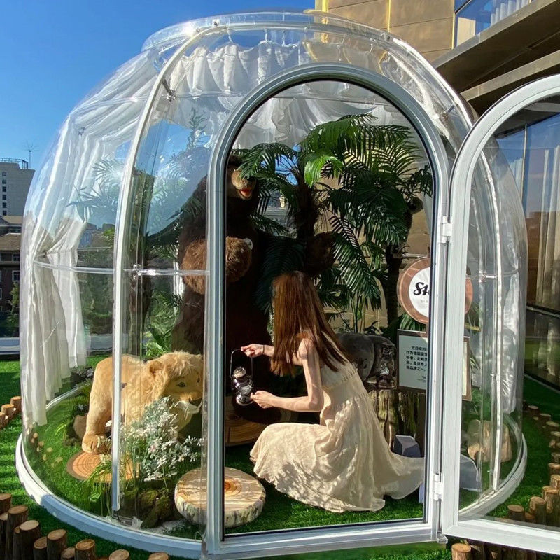 Parc PC Tente de dôme d'igloo dégagé 6m dôme géodésique pour le camping en plein air