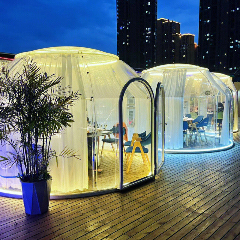 Tente à bulles en matériau d'aluminium PC Maison de 2,8 m de hauteur Tente à dôme pour camping en plein air