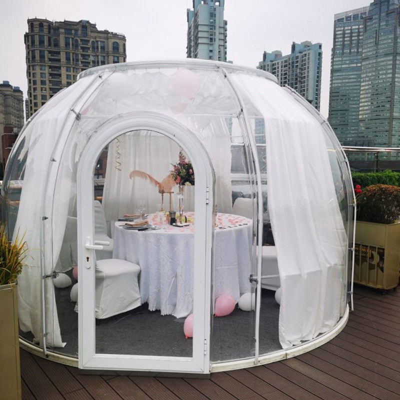 Tente d'exposition commerciale en plein air Hôtel Garden Party Luxury Glamping PC Tente géodésique de dôme d'hiver